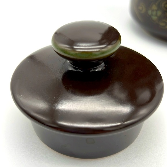 Vintage Franciscan Madeira Tall Earthenware Coffee Pot - Brown w/ Green Floral - Picture 10 of 15